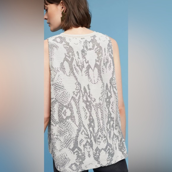 New AKEMI + KIN Marietta Cocoon Top Shirt Blouse Gray Snake Skin Anthropologie L - Picture 13 of 14